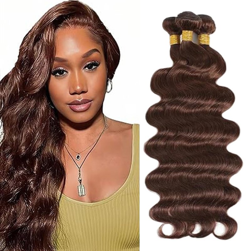 Human Hair Bundles - 12A Unprocessed Chocolate Brown Body Wave | 12, 14, 16 Inch Double Weft for Black Women