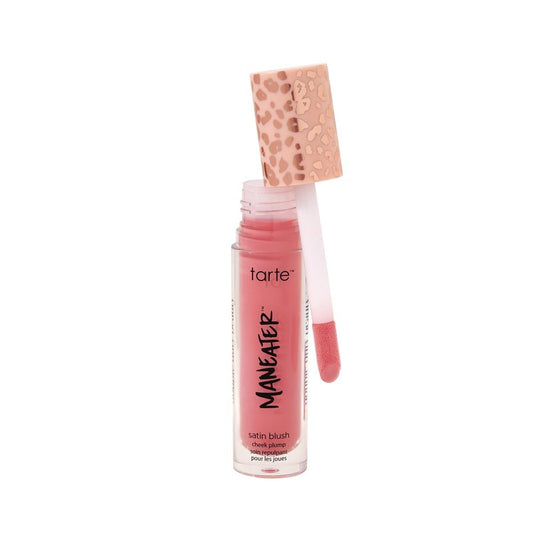 tarte maneater satin blush cheek plump – Lightweight Liquid Blush Infused with Coconut Water, Hyaluronic Acid & Vitamin E for a Hydrated Cheek Tint, Vegan & Cruelty-Free, full size, warm pink