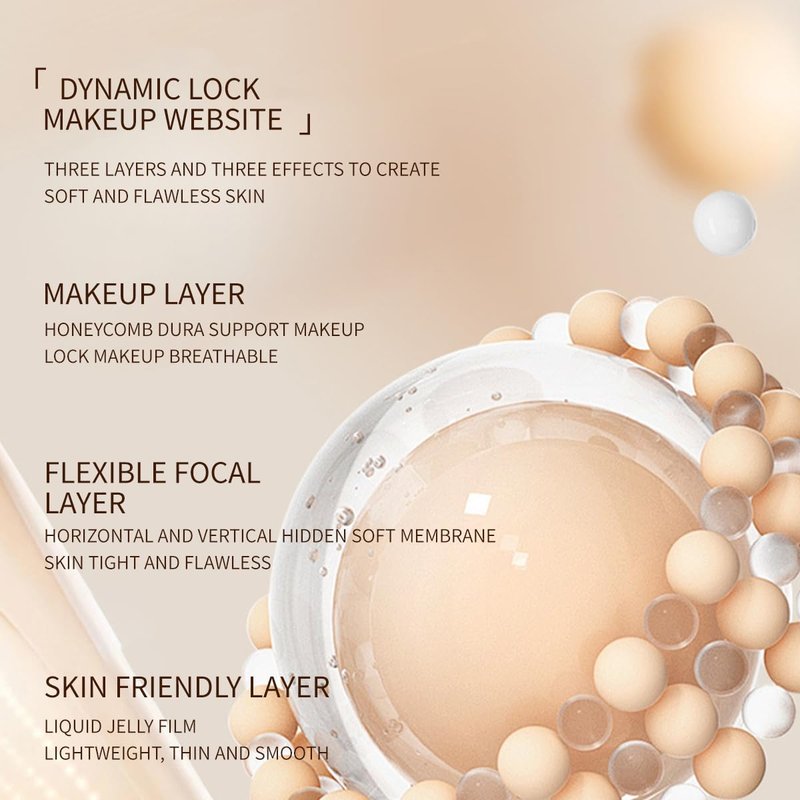 VENROCK 24HR Long-Lasting Moisturizing Liquid Foundation | Radiant, Waterproof, Concealing & Oil-Control (01# Ivory White, 30ml)