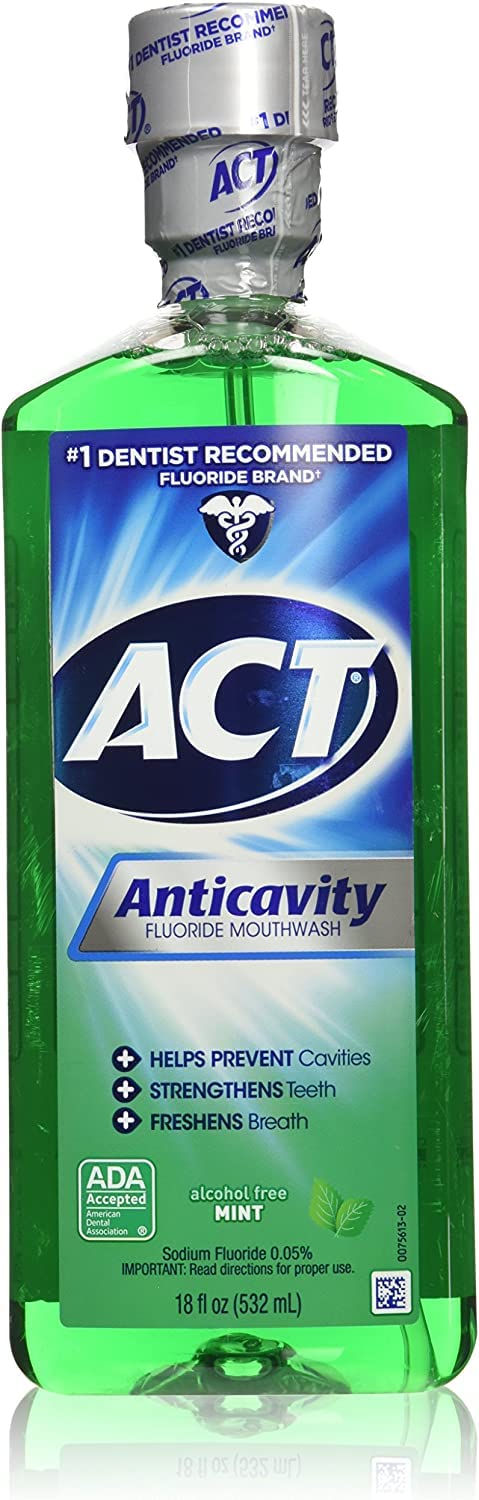 Act Anticavity Fluoride Mouthwash Mint 18 fl oz (Pack of 6)
