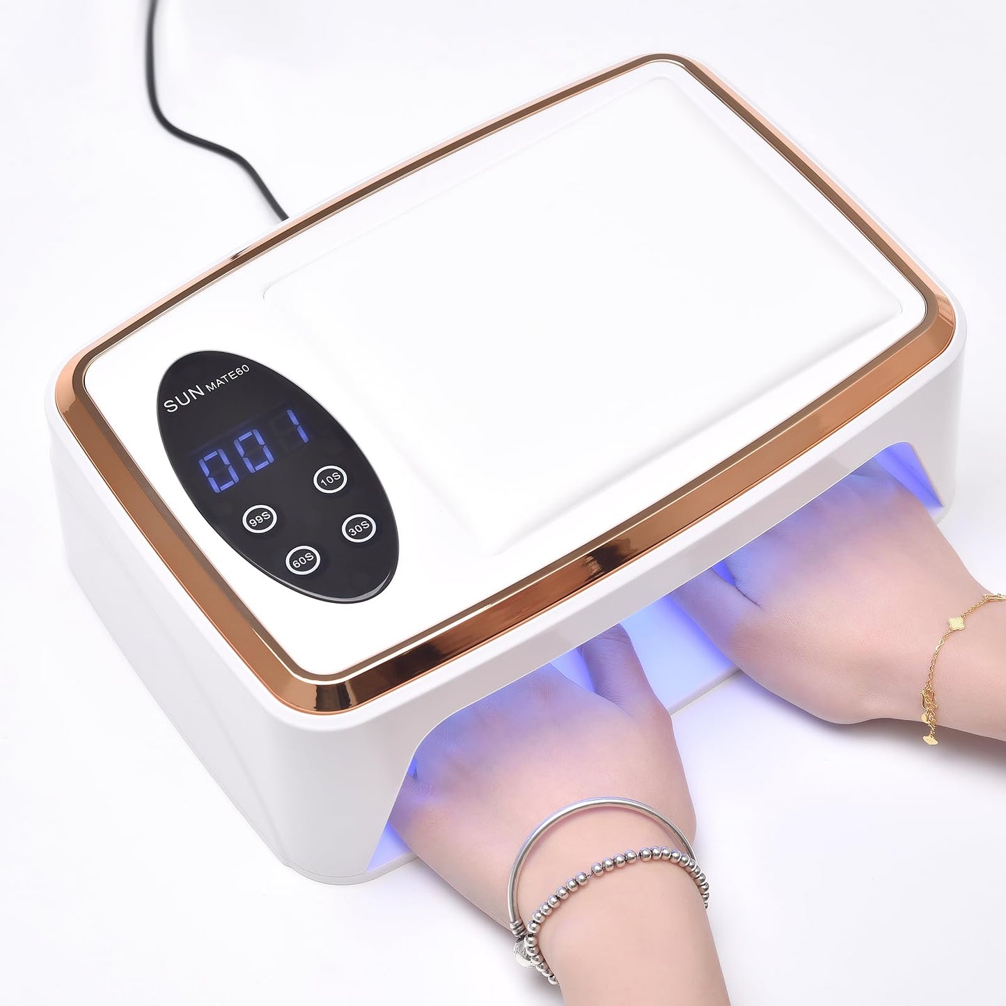 KADS 380W UV LED Nail Lamp with Built-in Hand Cushion & Free Pink Gloves – Professional Gel Nail Dryer for Fast Curing, Salon-Quality Manicure & Pedicure at Home