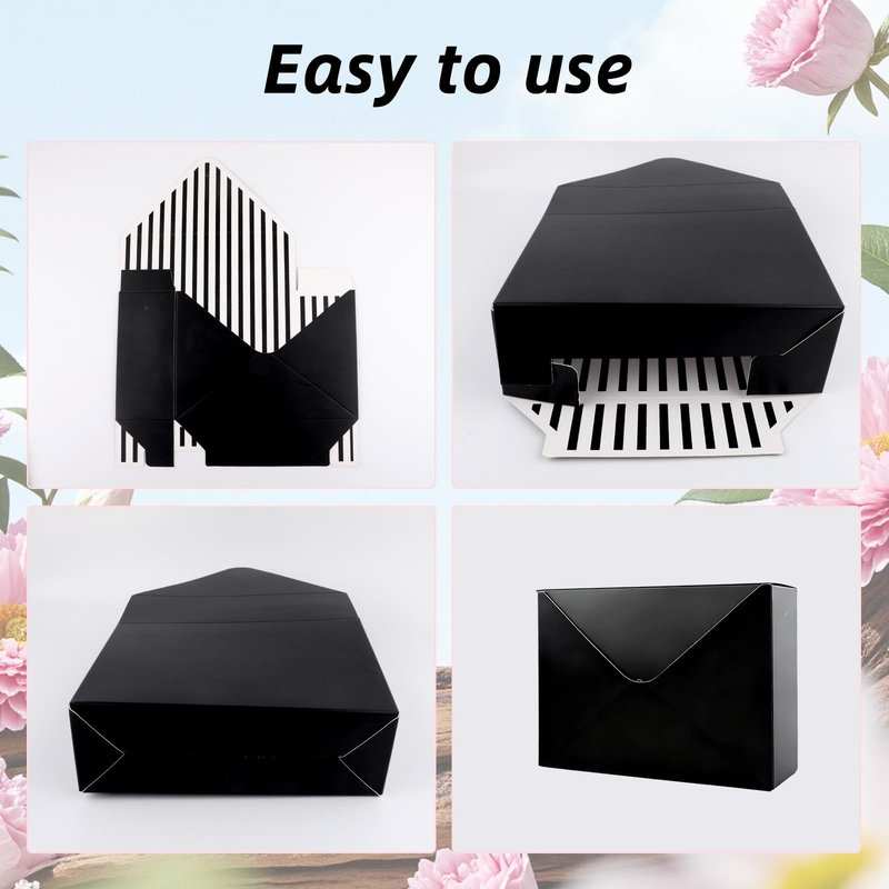 10 Pcs Florist Bouquet Envelope Boxes,Pink Stripe Style Flower Bouquet Package Gift Folding Paper Boxes for Florist Arrangements,Weddings,Birthdays,Mother's Day,Parties, Large Size 9.05 x 3 x 13.7Inch