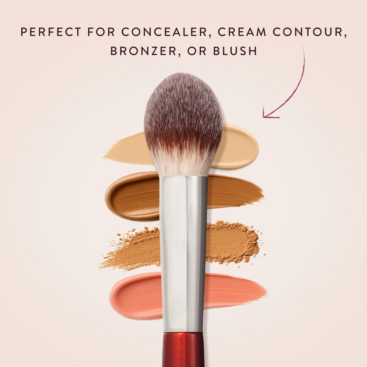 BK BEAUTY 110 LARGE CONCEALER BRUSH – Dense Tapered Under-Eye Concealer Brush for Quick Blending, Full Coverage Finish, No Product Absorption