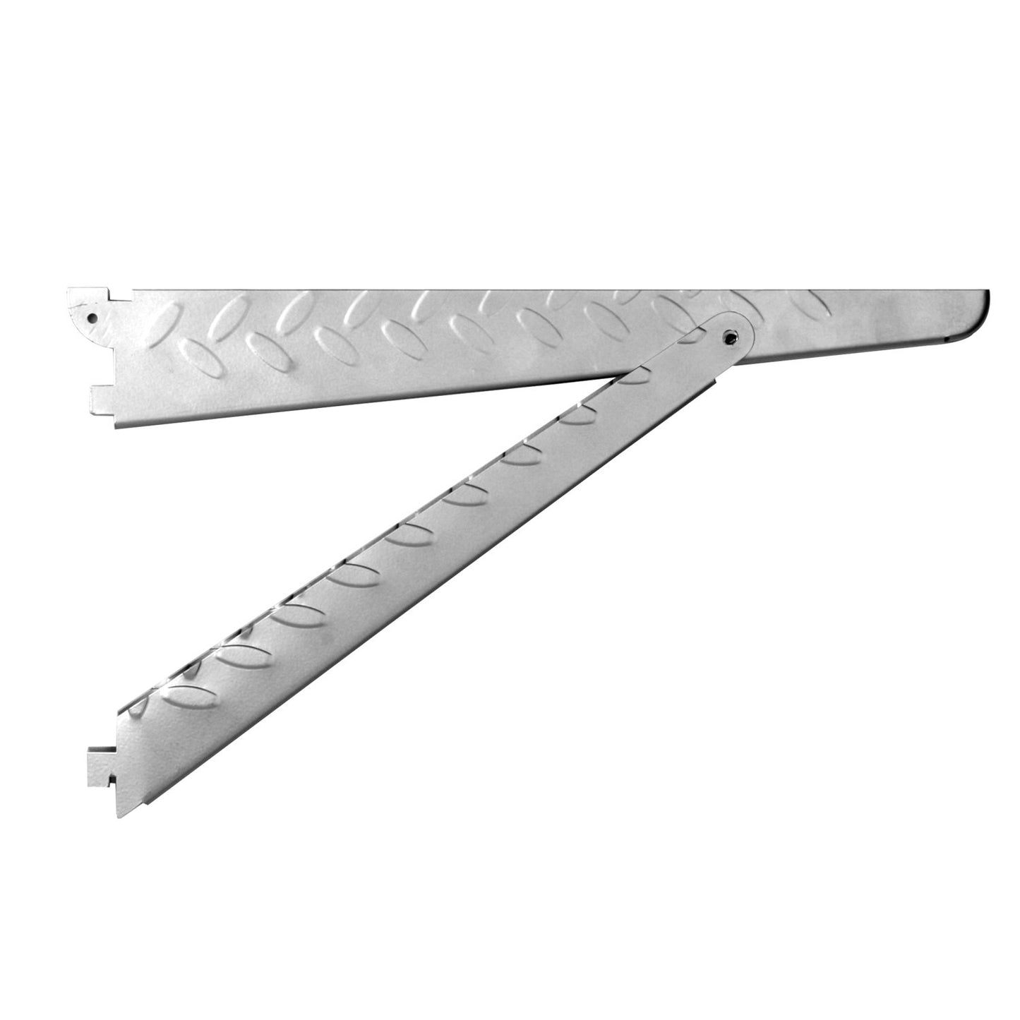 John Sterling HEAVYWEIGHT Diamond Plate Shelf Support System Supported Shelf Bracket, 14-inch, Platinum, 0203-14PM