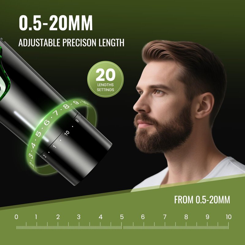 TXXTOL Beard Trimmer for Men, Premium Men's Vacuum Electric Trimmer Kit, 20 Levels Adjustable, Wet/Dry Use, Upgraded Stainless Steel Ceramic Blades, Perfect Christmas Gifts for Husband or Boyfriend