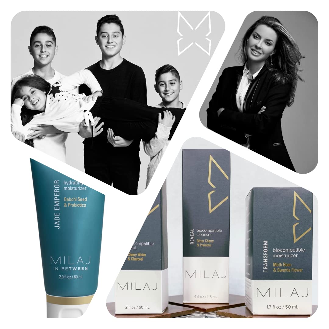 MILAJ Evolve Biocompatible Face Scrub | Charcoal & Cherry Water Facial Exfoliator to Cleanse Pores and Reduce Uneven Skin Tone | Clean Skincare for Regular Use 2fl oz
