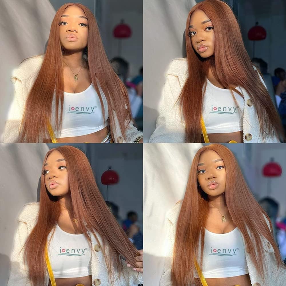 Human Hair Bundles - 10-14 Inch Straight Light Brown 11A Brazilian Virgin Hair Extensions for Black Women