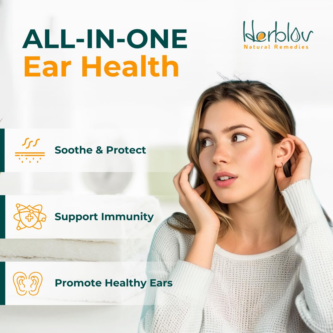 Organic Ear Oil for Ear Infections - Natural Eardrops for Infection Prevention, Swimmer's Ear & Wax Removal - Kids, Adults, Baby, Dog Earache Remedy - with Mullein, Garlic, Calendula, Made in USA
