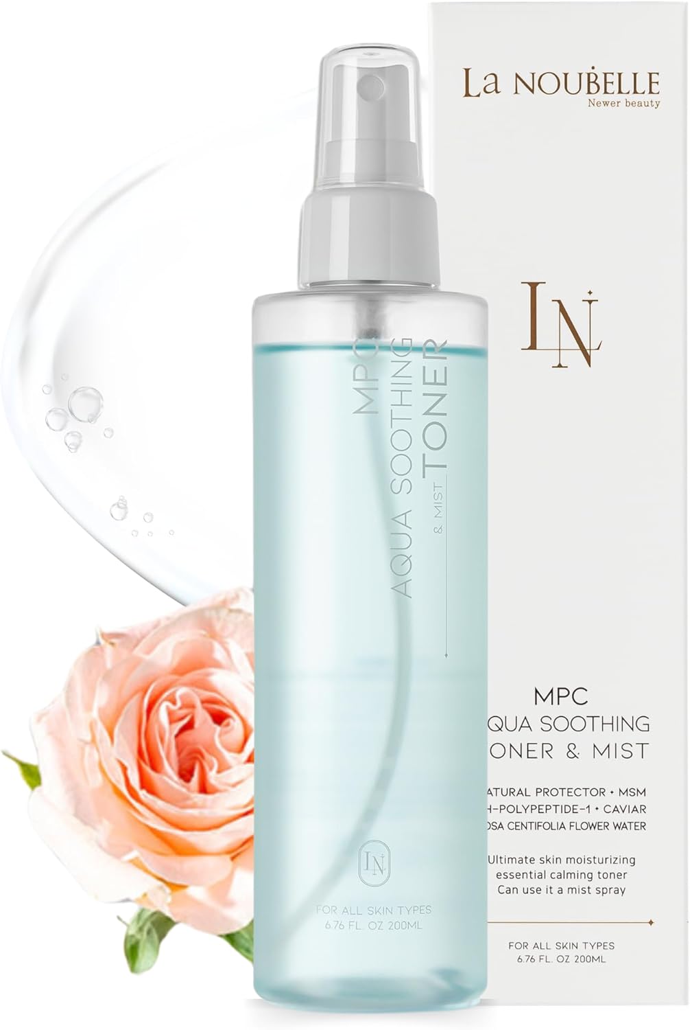 Aqua Soothing Toner & Mist - Deep Hydrating PH Balance Restorer with Caviar, Peptides & CICA | 6.76 fl oz