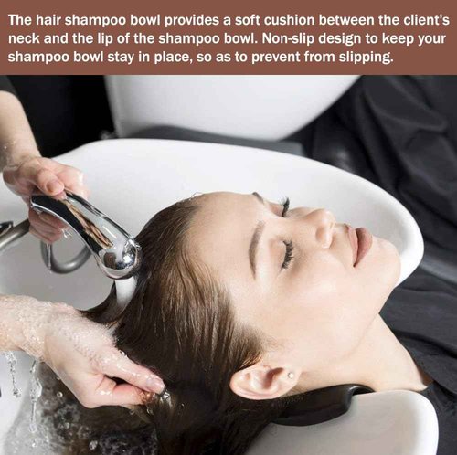 Shampoo Bowl Neck Cushion, Salon Neck Rest Cushion, Shampoo Bowl Neck Rest Silicone Neck Cushion for Home Wash Basin & Professional Salon Hair Washing Tray Suction Cup Design