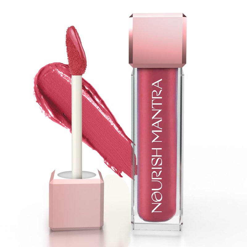 Nourish Mantra’s Jashn-E-Gulab Lipstick (3.5ml)/ Creamy Matte Liquid Lipstick with SPF/Water Proof/Smudge Proof/Transfer Proof/Long Lasting/Suits All Skin Tones