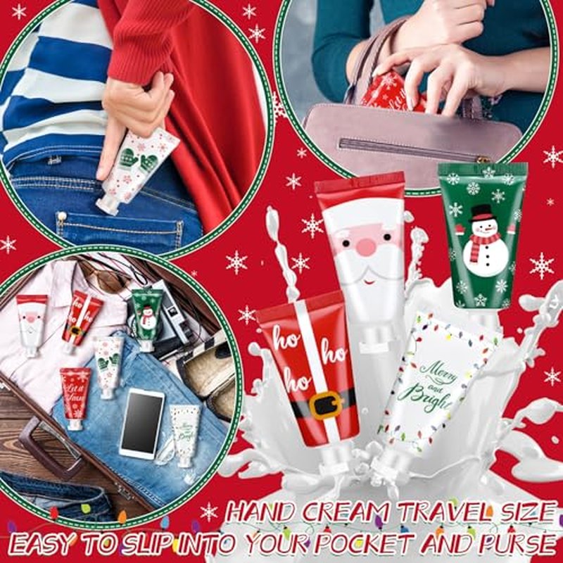 48 Pieces Christmas Hand Cream Gift Set Mini Travel Size Lotion Bulk Beauty Advent Calendar 2025 Holiday Stocking Stuffers for Women Mom Cowrkers Dry Cracked Hands, 30 ml, 6 Natural Plant Fragrances