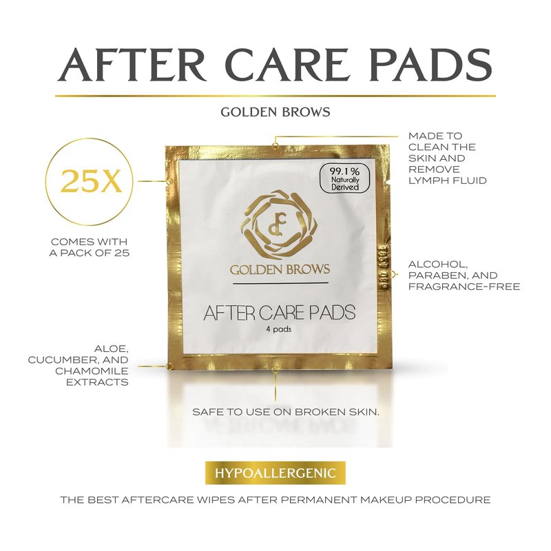 Golden Brows Piercing Aftercare Pads | Plant Based Fragrance Free Cotton Pads for piercing bump solution | Microblading Aftercare Cotton Rounds for Face & Body | Post-Procedure Essentials – 25 Pack