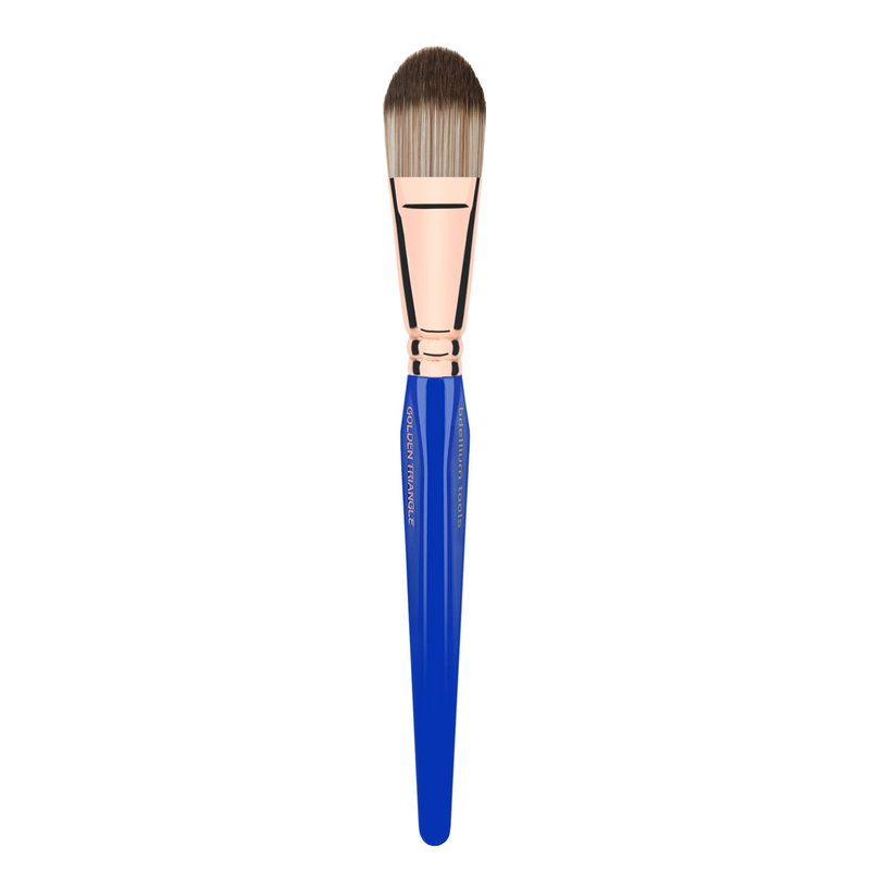 Bdellium Tools Professional Makeup Brush - Golden Triangle 948 Foundation - With All Vegan and Soft Synthetic Fibers, For Foundation (Blue, 1pc)