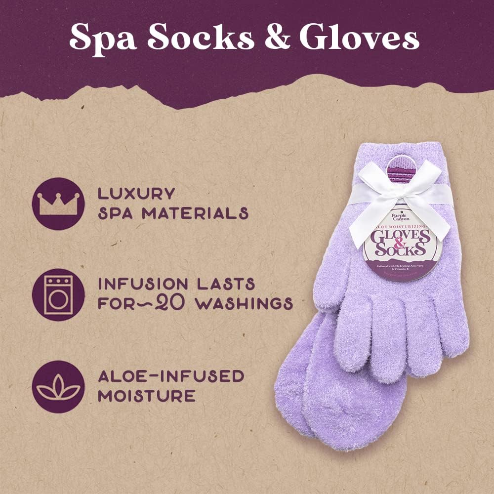 Purple Canyon Spa Gift Box - Relaxing Lavender Stress Relief Gift for Women | All-Natural Ingredients | 6-Piece Set