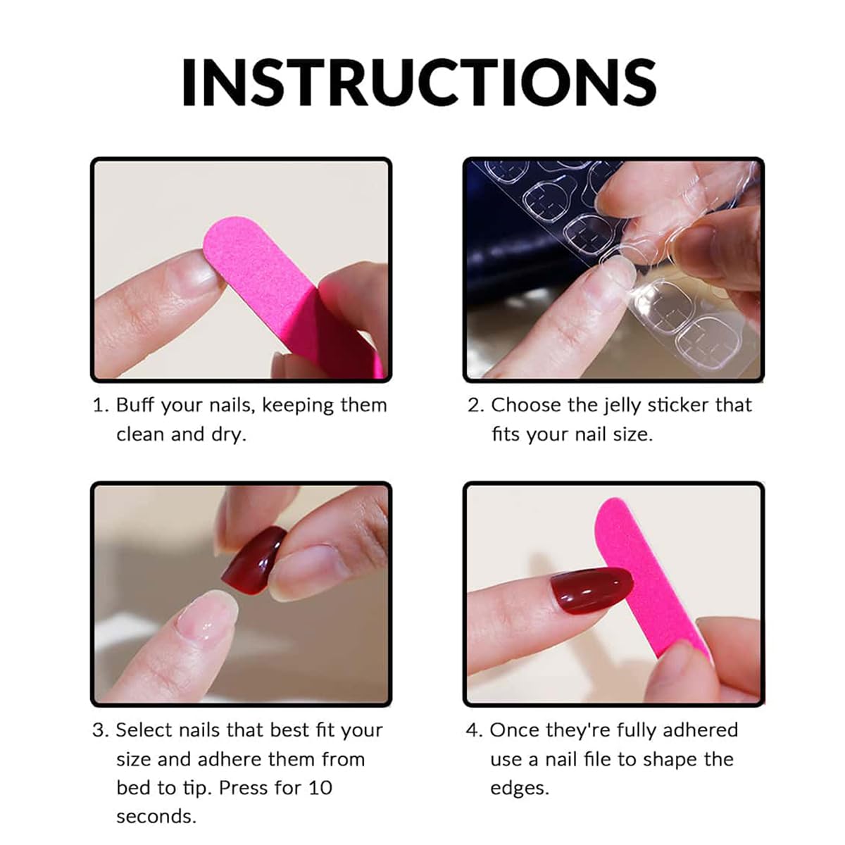 Cute Press on Nails Long Coffin Fake Nails with Glue Strawberry Bow Cat Nail Charms Design Cartoon Acrylic Nails for Women DIY 24Pcs Full Cover French Tip False Nails