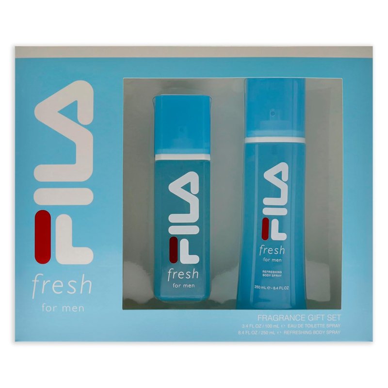 FILA Fresh Gift Set - Men's EDT & Body Spray with Crisp Aquatic Aroma | Long-Lasting Cologne - 2 Piece Set