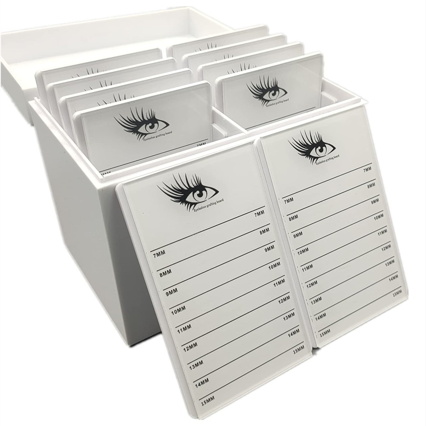 May healthbeauty 10 Layers Acrylic Eyelash Storage Box, Makeup Organizer False Eyelashes Glue Pallet Holder Grafting Extension Close-Packed Display