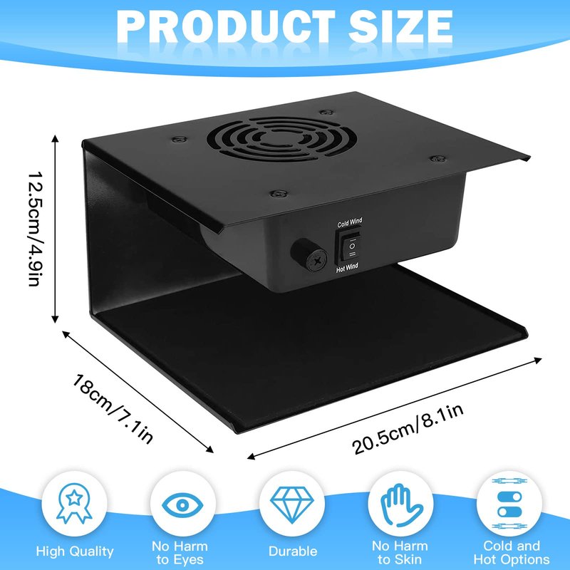 GGAIFbp Nail Dryer Fan for Regular Polish 110V 300W Professional Nail Drying Fan with Hot and Cool Air for Hands and Feet Salon Air Nail Dryer Blower Fan for Manicure Salon and Home Use