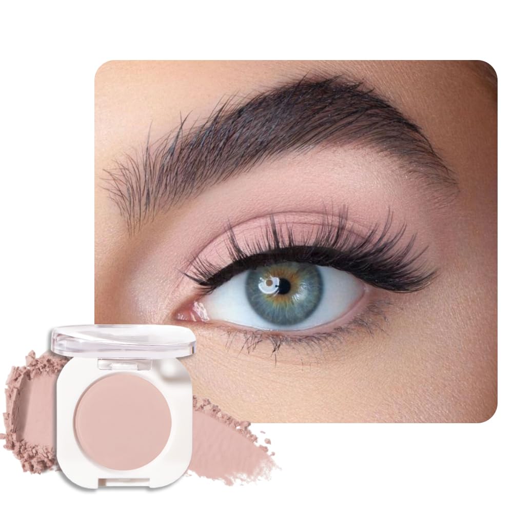 Nude Pink Matte Eyeshadow - Lightweight Blendable Mini Eye Shadow for Mature Skin | Waterproof & Vegan, 19g