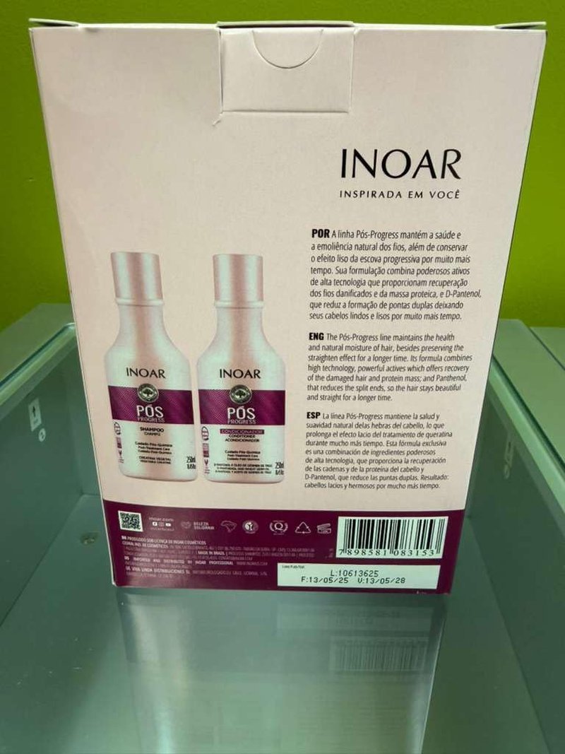 Inoar Pós Progress Duo Kit, Shampoo & Conditioner, 8.45 fl.oz. Each