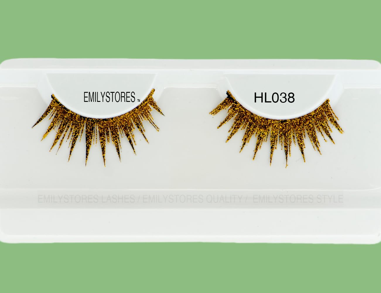 EMILYSTORES Gold Halloween Lashes for Women Cosplay Fancy Ball Costume Faux Eyelashes 1 Pair, Gold Color