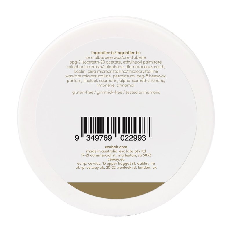 Evo Cassius Strong Hold Hair Styling Clay for Thick Hair - Adds Definition, Texture & Matte Finish - 3.17 oz
