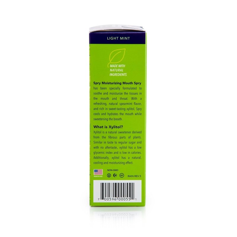 Spry Natural Xylitol Moisturizing Dry Mouth Spray, Stop Bad Breath, Increase Saliva Production, Non-GMO, Gluten-Free On The Go Oral Care with Spearmint Flavor, 4.5 fl.oz (Pack of 2)