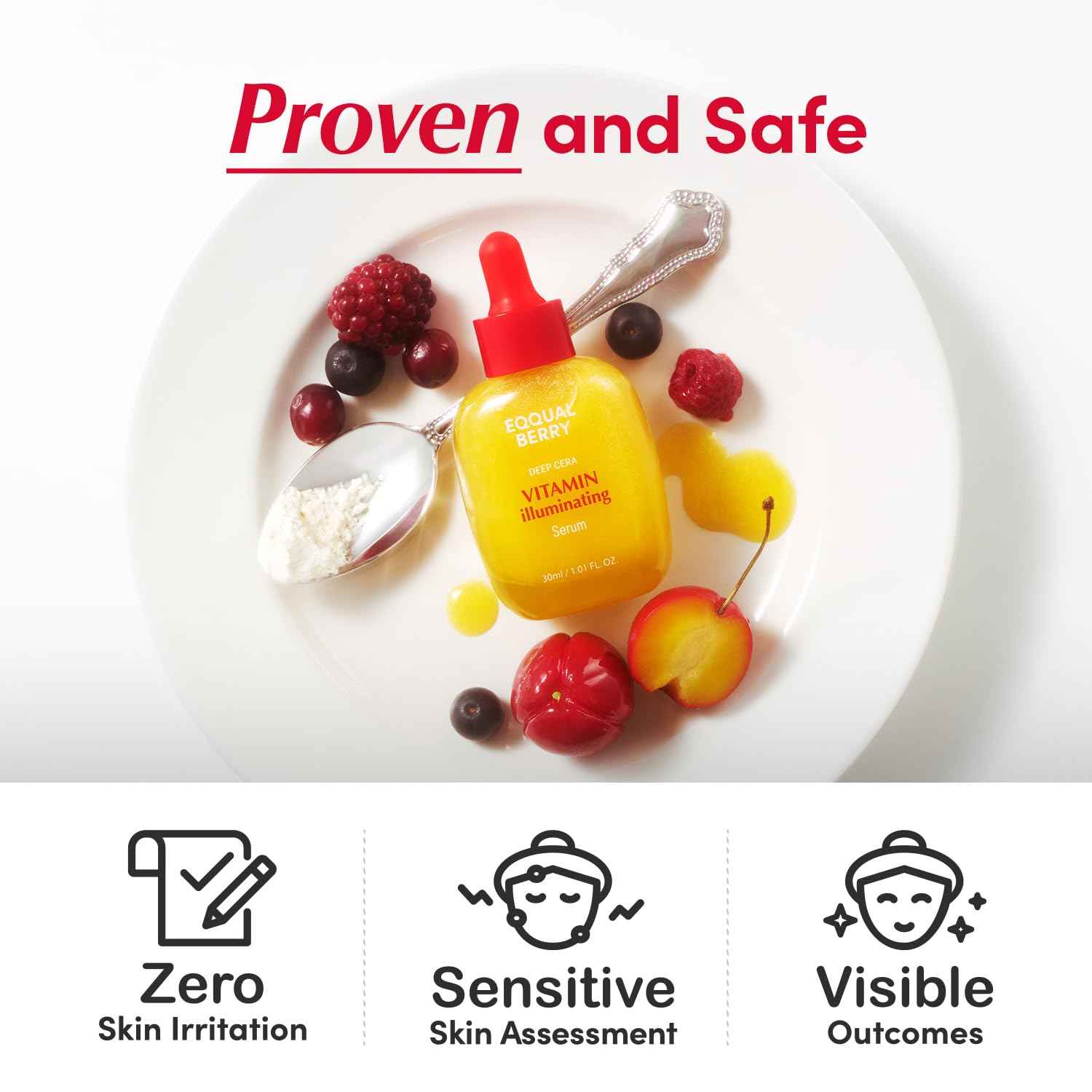 EQQUALBERRY Vitamin Illuminating Serum – Brightening Vitamin C Serum with Niacinamide | Strengthens skin barrier | Hydrates using Ceramide and Hyaluronic Acid, 1.01oz / 30ml