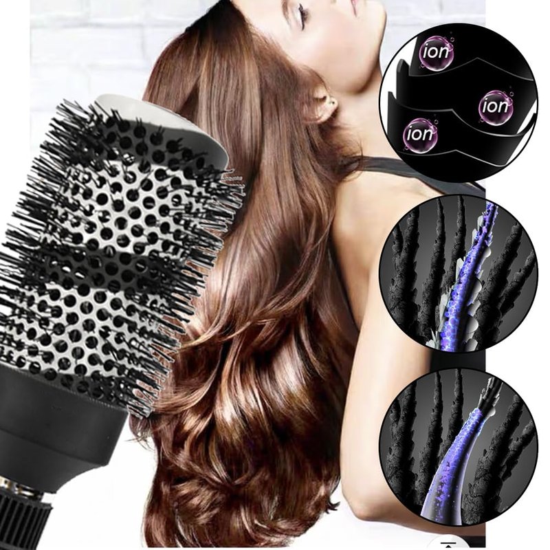 Round Brush for Blow Drying with Boar Bristle Hair Brush Set Thermal Ceramic & Ionic Tech Large+Samll Round brushes Set for Girls/Women Salon Blowout & Styling,Curling Ideal Short and long Hair