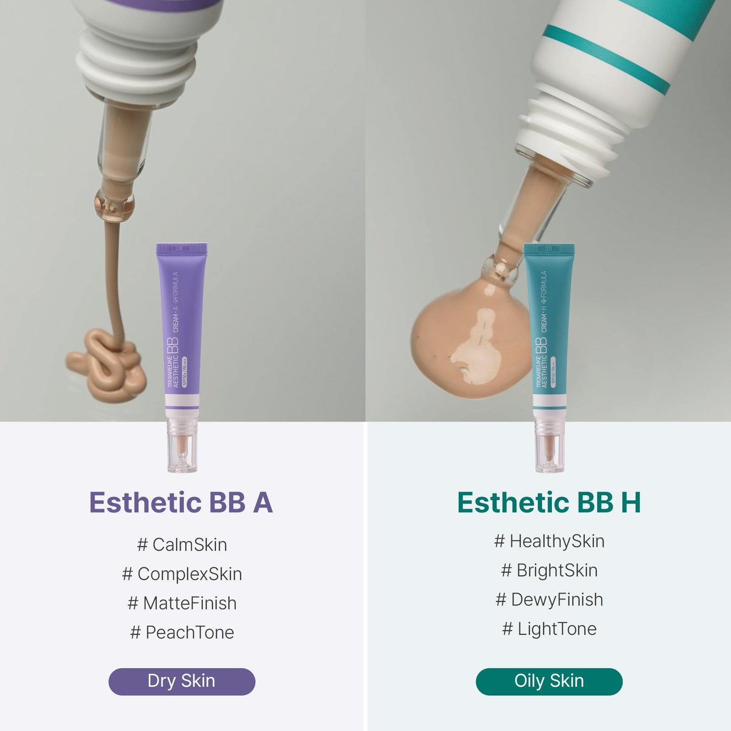TROIAREUKE Aesthetic BB Cream A+ Formula (21 Beige) SPF50+ PA+++, Lightweight Blemish Balm, Tinted Moisturizer with Medium Coverage, Lasting Foundation Makeup Base for Oily Skin | Korean Beauty Makeup