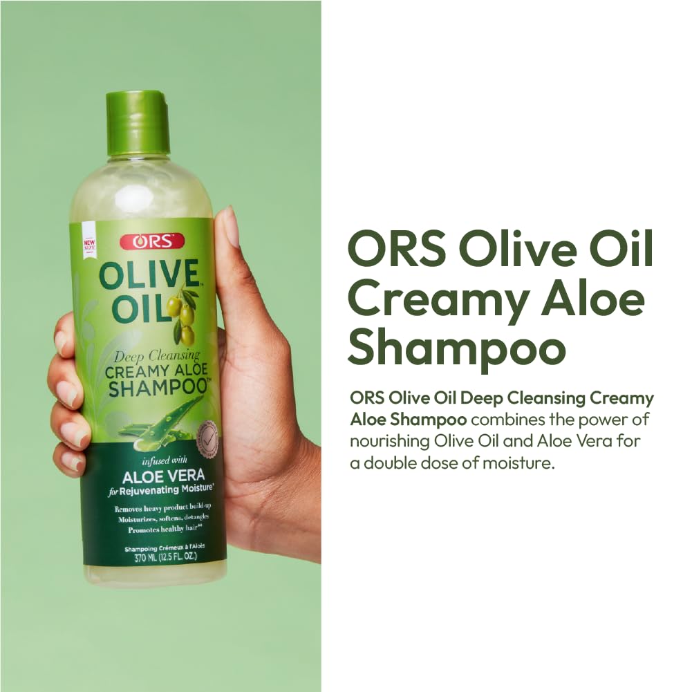 ORS Olive Oil Moisture Restore Creamy Aloe Shampoo Infused with Aleo Vera 12.5 Ounce (Pack of 4)