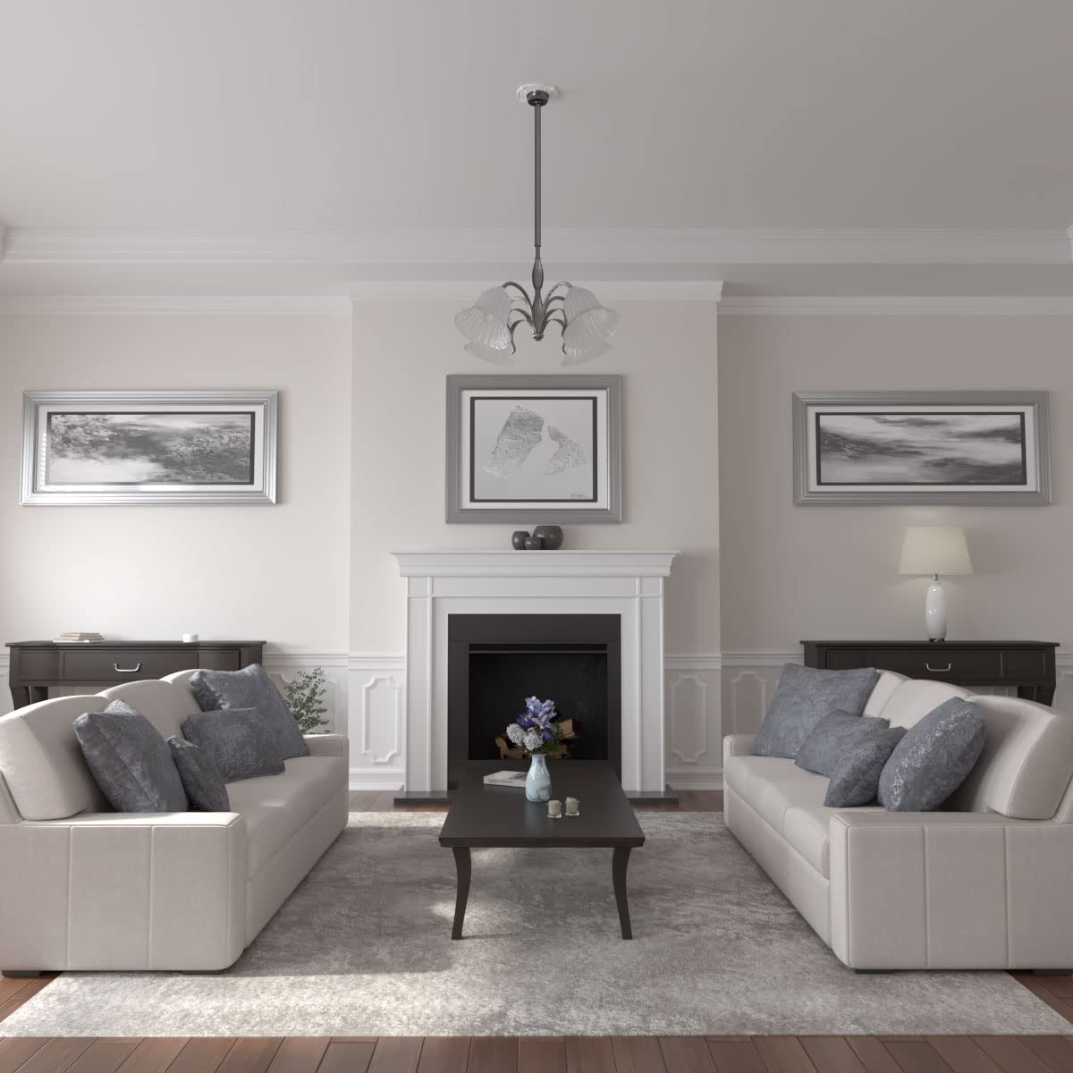 Ekena Millwork CM09BN Benson Ceiling Medallion, 9"OD x 4 1/8"ID x 5/8"P, Primed
