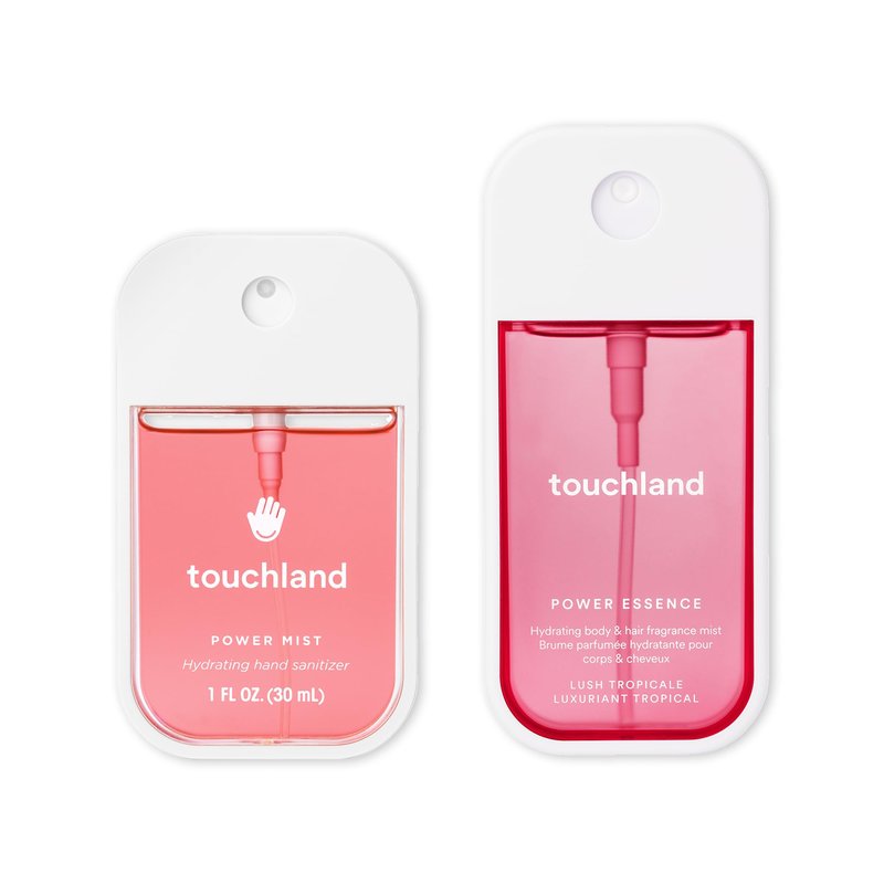 Touchland Juicy Escape – Hydrating Lush Tropicale Body & Hair Fragrance Mist and Wild Watermelon Hand Sanitizer Spray – Travel Size, Gift Idea, Gift Set