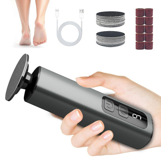 Electric Foot Callus Remover, 9-Speed for Dead Skin & Hard Calluses, Aluminum Alloy, Type-C Rechargeable, Replacement Discs, Spa-Like At-Home Pedicure, Relaxing Self-Care(Gunmetal)