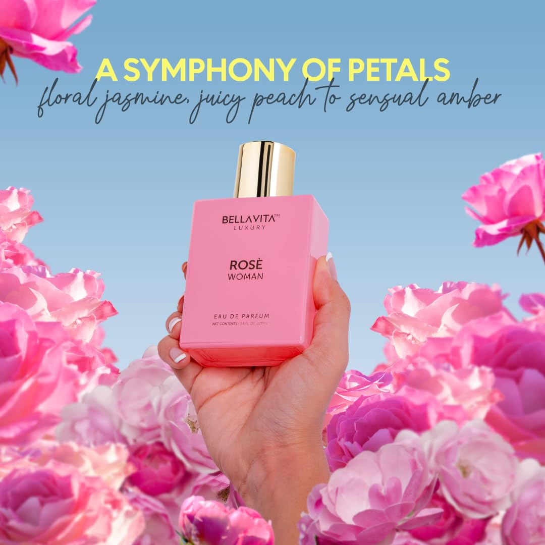 **Luxury Rose Eau de Parfum for Women - Fresh Floral Peach & Jasmine | 100 ml (3.4 fl. oz.)**