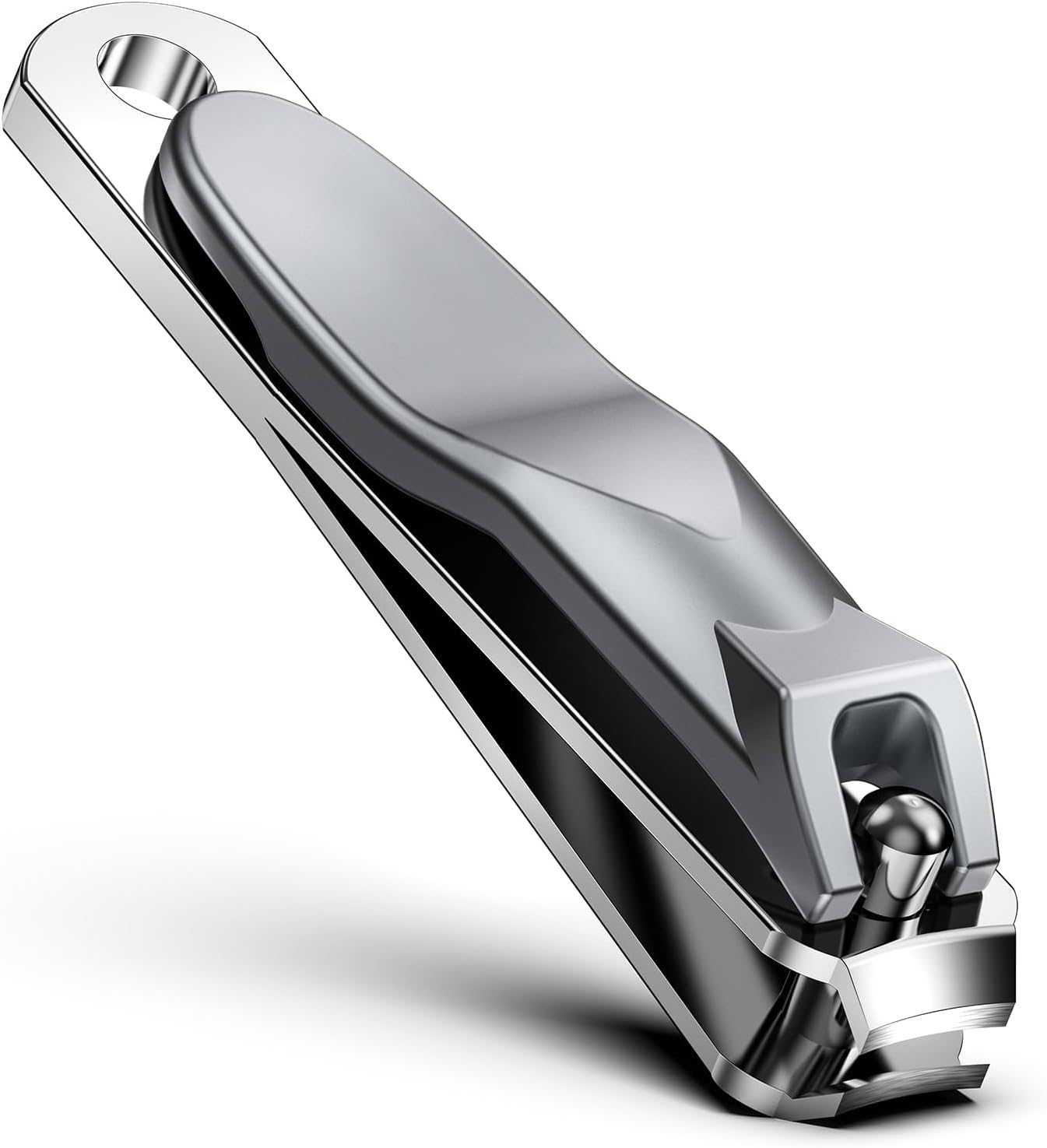 BesPick Large Sharp Heavy Duty biomimetic Stainless Steel Anti-Splash Self-Collecting Anti Splash Nail Clippers Set with Catcher, Baby Nail Clipper and Nano Glass Nail File (Silver, 3 Pieces Set)