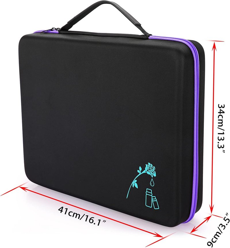 Hipiwe Essential Oil Storage Case - Hard Shell Organizer for 120 Bottles | Foam Insert, Travel-Friendly Design