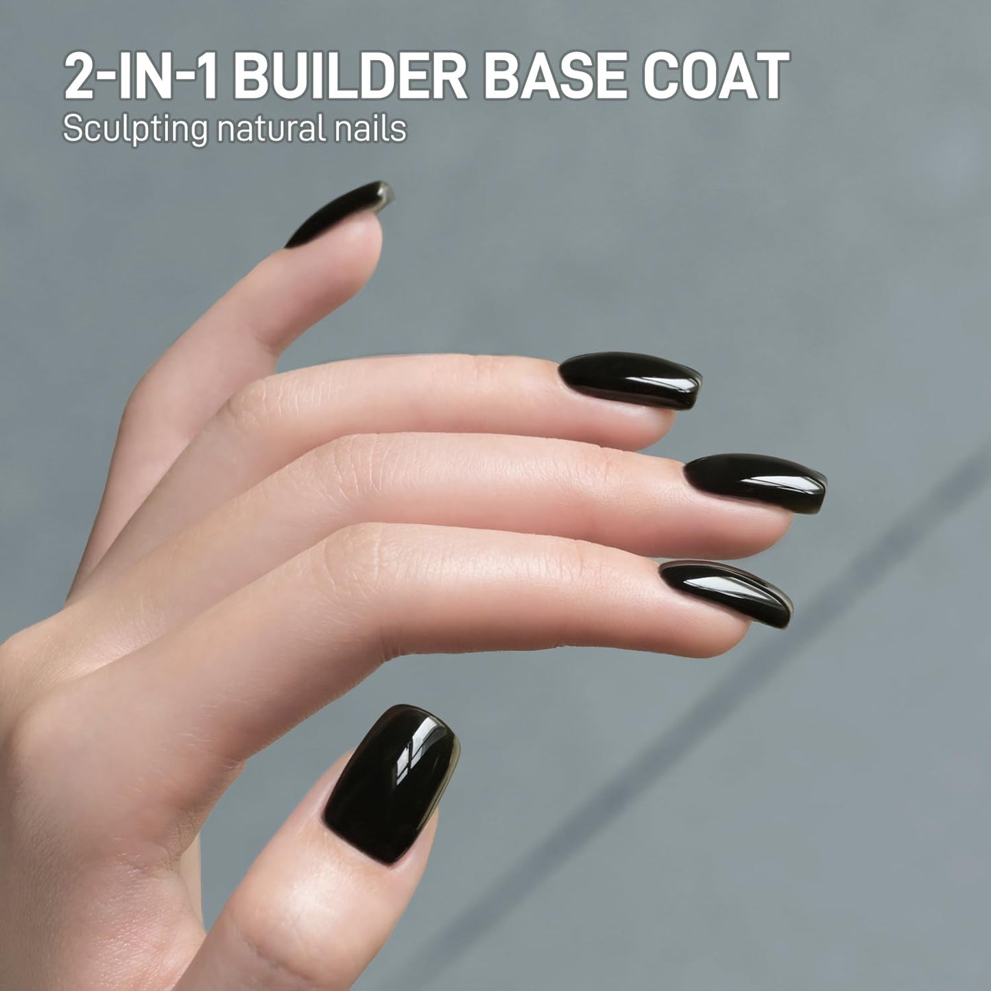 GAOY Glossy Gel Top Coat and Builder Base Set, 2 Pcs 16ml Glassy Top Coat and Rubber Base Combination for UV Light Cure Gel Nail Polish