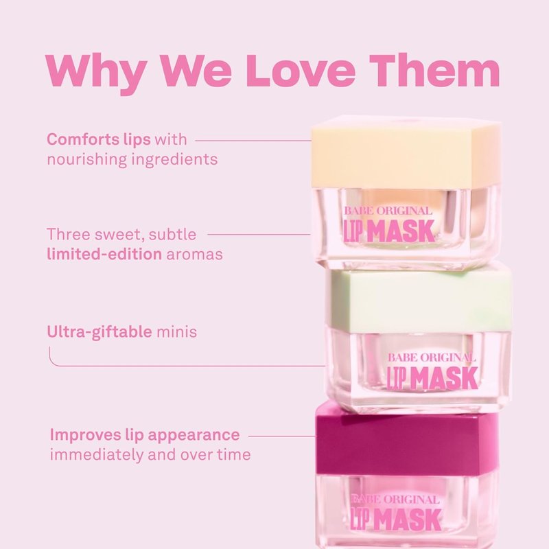 Overnight Lip Mask Set - Hydrating Trio for Dry Lips | Frosted Vanilla, Sweet Mint & Sugar Plum | Enriched with Vitamin E, Rosehip Oil & Hyaluronic Acid