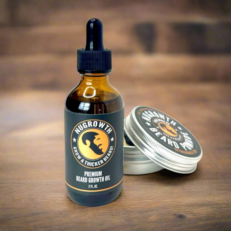 Beard Growth Kit for Black Men | Beard Oil & Shea Butter Balm Set - Softens, Moisturizes & Promotes Thicker Beards (4 fl. oz.)