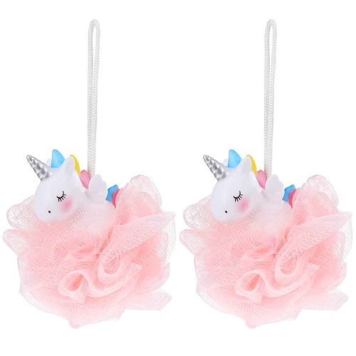 Balacoo Shower Loofah: 2 Pcs Unicorn Loofahs Animal Loofah Kids Loofah Bath Sponge Exfoliating Scrubber Bathing Ball for Girls Boys