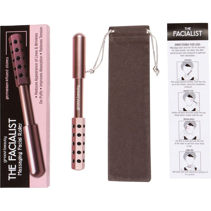 GROOVI BEAUTY Face Roller Massaging Stones Uplift Skin, Promote Lymphatic draining, Reduces fine Lines & Wrinkles, de-Puffs the Skin & Reduces Facial Muscle Tension | No Batteries