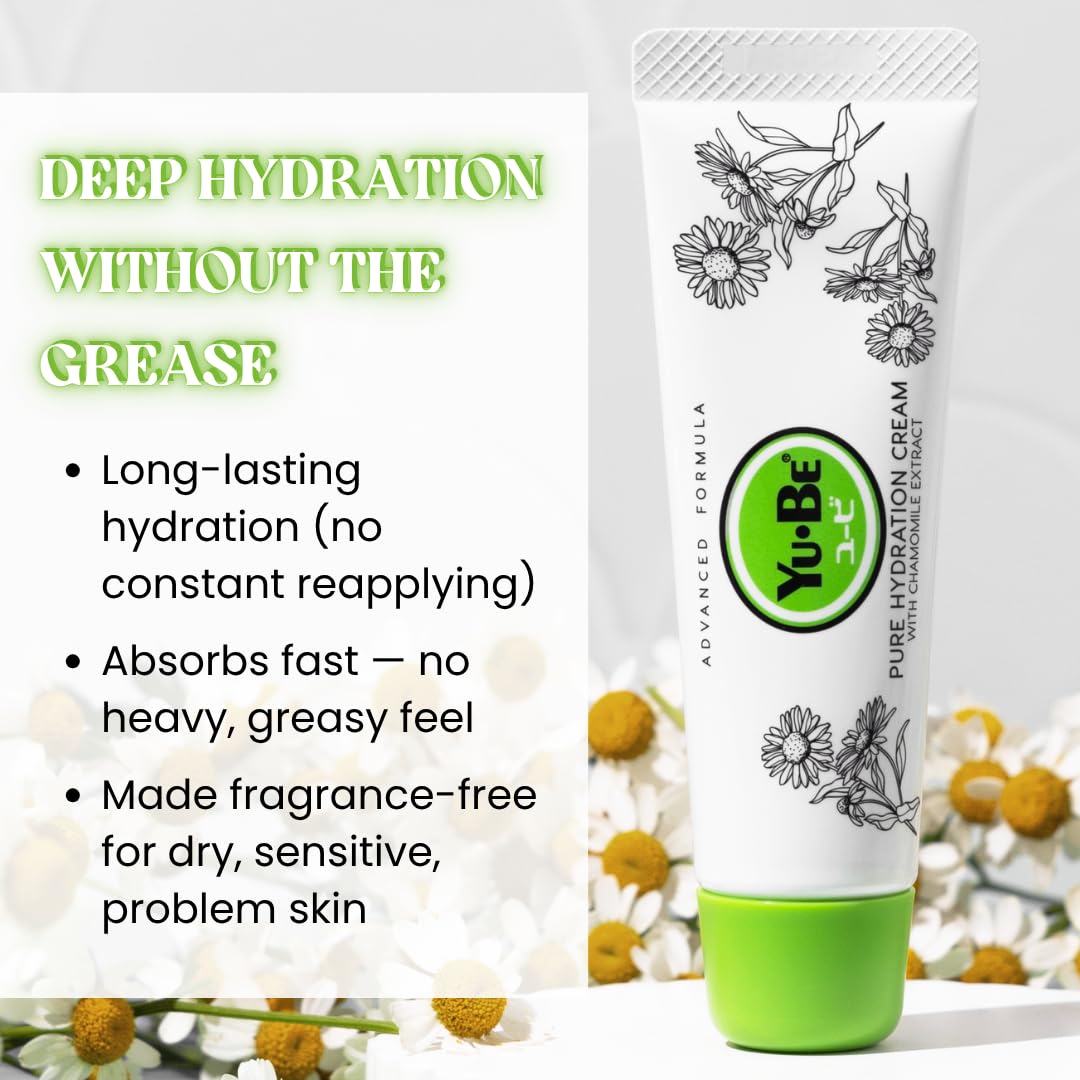 Yu-Be Hydration Cream Duo - Oil & Fragrance Free Moisturizer for Sensitive Skin | Safe for Face, Body & Hands