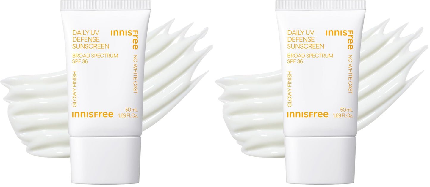 Innisfree Daily UV Defense SPF 36 2 Pack | Korean Face Sunscreen | Broad Spectrum Protection, Invisible Finish, No White Cast, Lightweight, Gentle and Hydrating