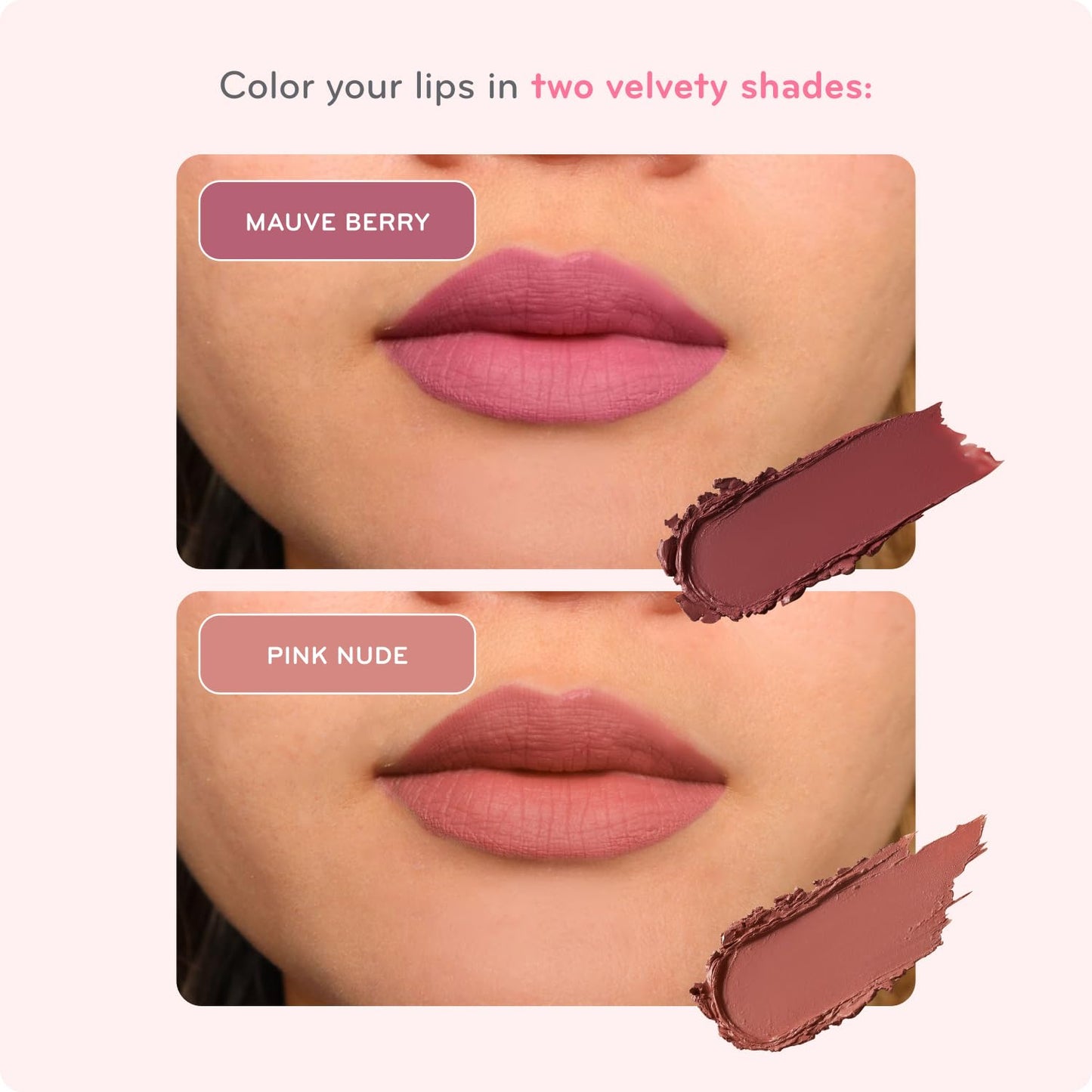 pūrlisse Velvet Crush Long Lasting Lipstick - Matte Finish Hydrating Lipstick - Enriched with Bakuchiol, Mango Seed & Shea Butter to Soften & Smooth Lips - Pinky Nude (0.12 oz)