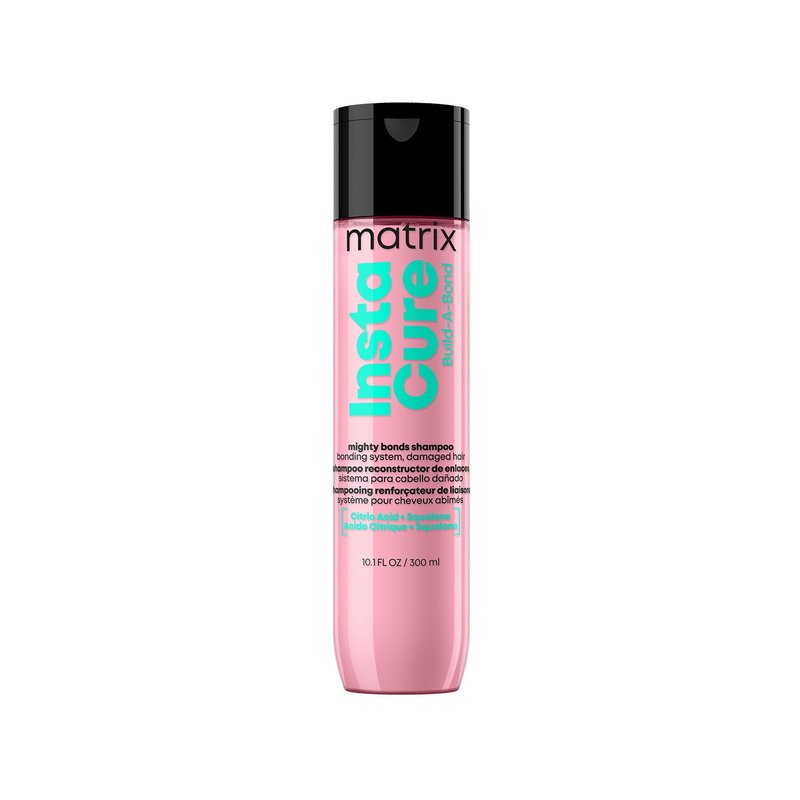 MATRIX Instacure Build-A-Bond Mighty Bonds Shampoo - Bond Repair For Very Damaged Hair, Strengthens, Smooths & Softens with Citric Acid & Squalane, Vegan, Sulfate-Free, Paraben-Free, 10.1 Fl Oz