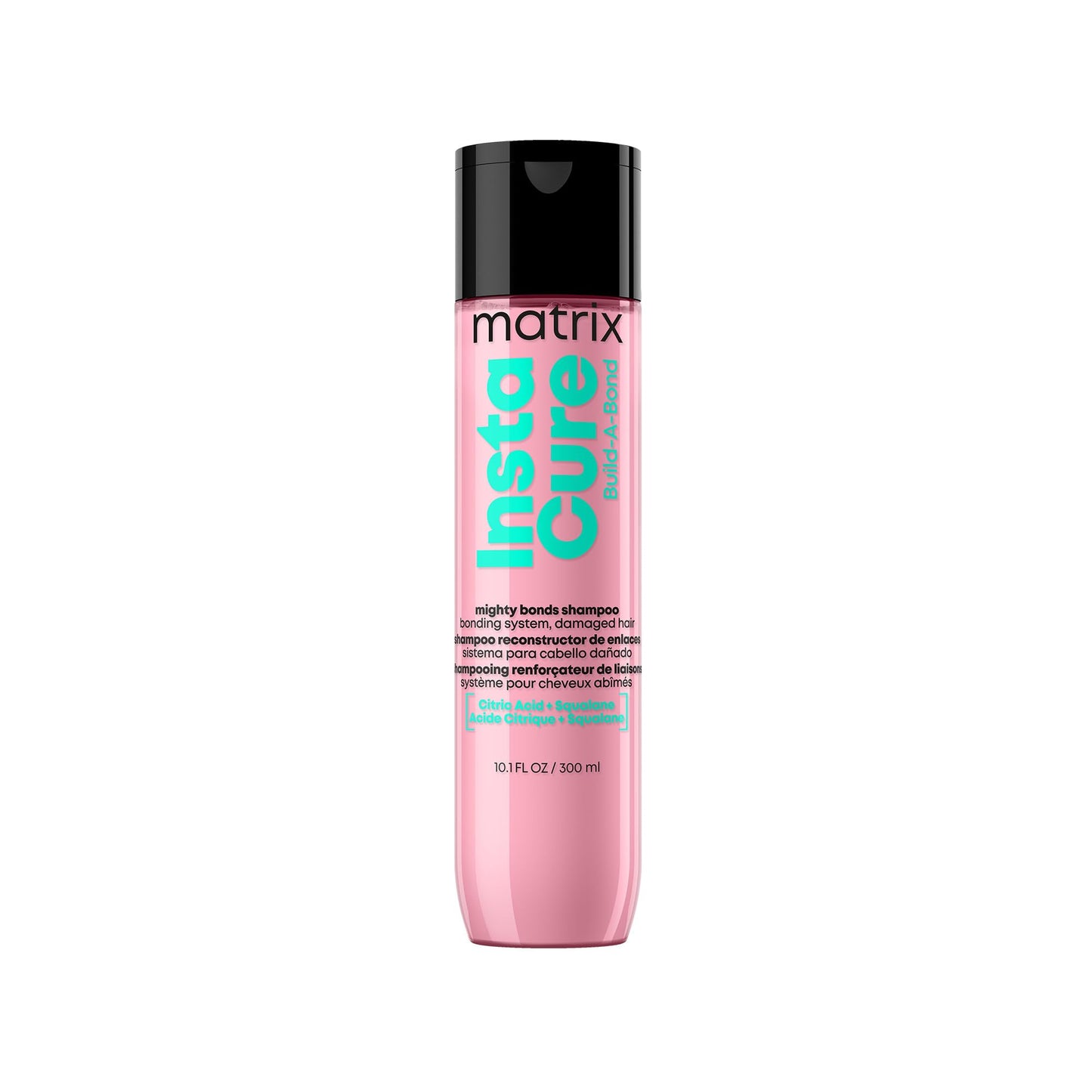 MATRIX Instacure Build-A-Bond Mighty Bonds Shampoo - Bond Repair For Very Damaged Hair, Strengthens, Smooths & Softens with Citric Acid & Squalane, Vegan, Sulfate-Free, Paraben-Free, 10.1 Fl Oz