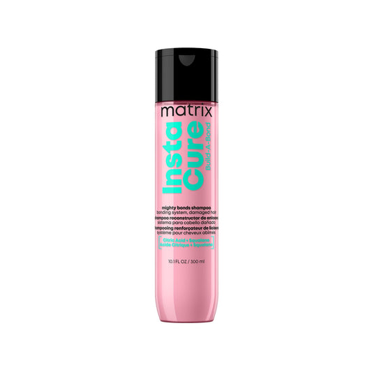MATRIX Instacure Build-A-Bond Mighty Bonds Shampoo - Bond Repair For Very Damaged Hair, Strengthens, Smooths & Softens with Citric Acid & Squalane, Vegan, Sulfate-Free, Paraben-Free, 10.1 Fl Oz