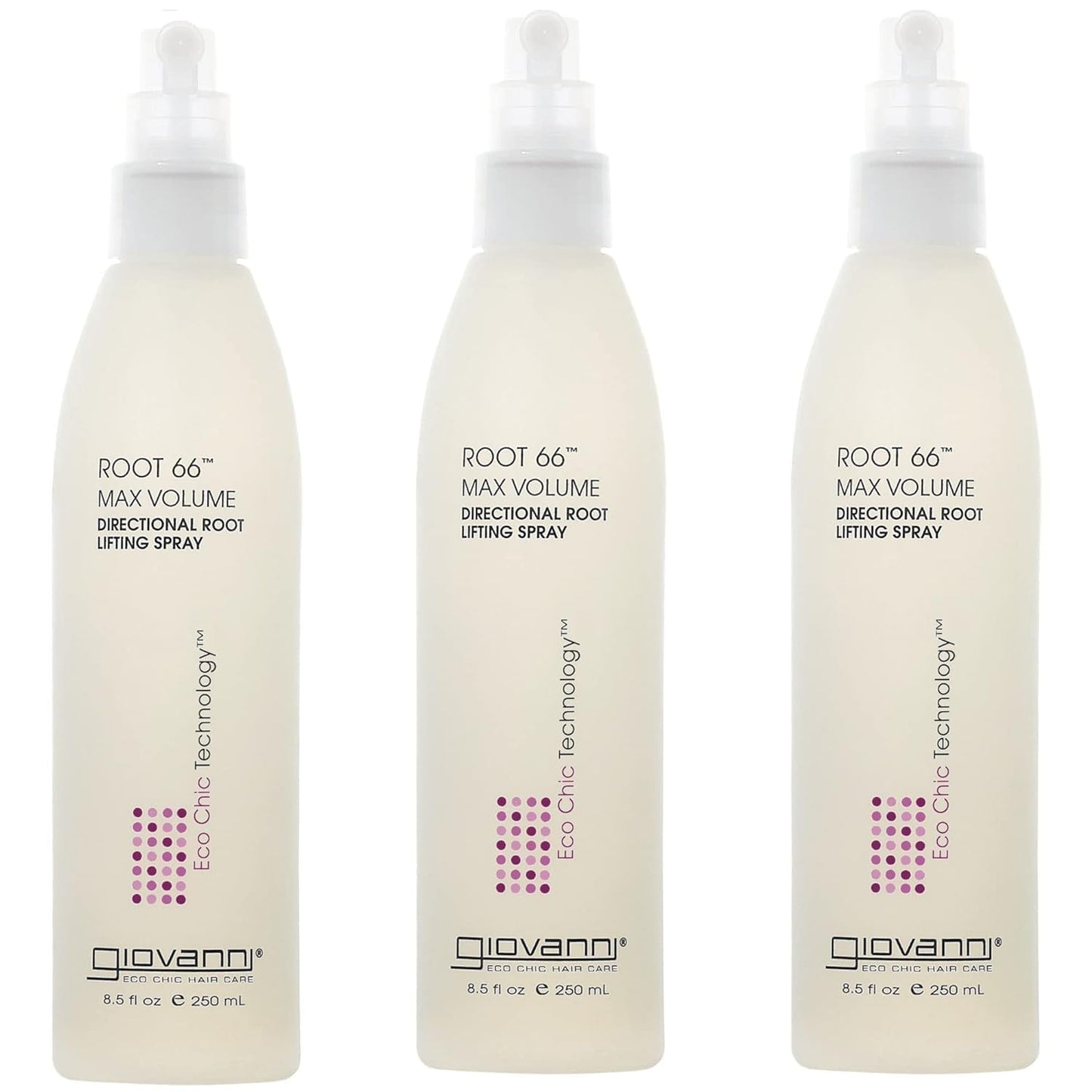 GIOVANNI Root 66 Max Volume Directional Hair Root Lifting Spray - Lifting Spray for Thin & Fine Hair, Lifts Hair to New Heights, Root Lifter & Hair Volumizer, No Parabens, Color Safe - 8.5 oz (3 Pack)
